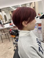 アルメリア 池袋(Arumeria) ピンクショートケアブリーチ丸みショートボブ