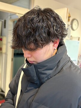 フラッグヘアー 博多駅前店(Flag HAIR) メンズラウンドマッシュ波巻きパーマ博多