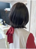 福山人気外ハネボブ切りっぱなし20代30代簡単スタイリング小顔