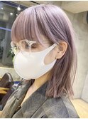 横浜タッセルボブ切りっぱなしボブハイトーンカラーレイヤーボブ