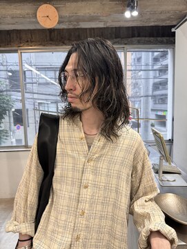 シアー(siar) メンズカット メンズロング パーマヘアー ハイライト