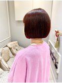 ブリーチ無し暖色系カラー×ミニボブ