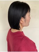 黒髪ぱっつんボブ