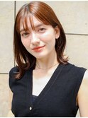 大人女子にオススメ艶髪ナチュラルピンクブラウンミディ