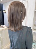 福山市Caaryブリーチ無しナチュラルモテヘア艶々くすみベージュ