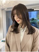 オリーブベージュレイヤーカット