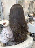 オリーブグレージュ/グレージュカラー/透明感カラー/くびれ巻き