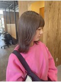 切りっぱなしミディアム×アッシュグレージュ