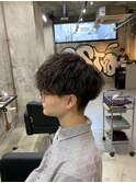 メンズマッシュツイストスパイラルパーマツイストパーマ波巻き