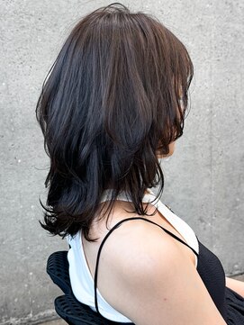 エインアンリー 明治神宮前(AIN.ANLY.) 1暗めカラーグランマッシュデザインカラーフェイスフレーミング