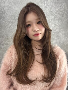 アイリス 天文館店(AIRIS) 韓国ヘア ロングレイヤー 透明感カラー ベージュカラー 髪質改善