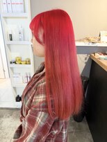 派手髪・ハイトーンカラー・デザインカラー・ブリーチ専門美容室&nbsp;レッドカラーレッドレッドヘア赤髪カラーバター原色カラー