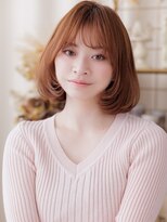 カバーヘア ブリス 戸田公園西口店(COVER HAIR bliss)&nbsp;ブリーチなしピンクベージュ前下がりひし形レイヤーボブ30代a