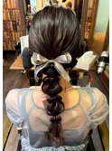 編み下ろし/編みおろし/ヘアセット/ヘアアレンジ/顔周りカット