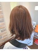 マロンブラウン×段カット