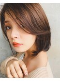 「The C 橋本店」小顔になる長め前髪の色っぽミディアムボブ