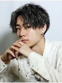 ホワイトメッシュ×センターパート