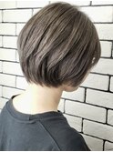 大人美人小顔ふんわりカールショコラアッシュ白髪ぼかし