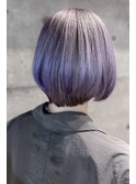ラベンダー×ブルーバイオレット裾カラー×ショートボブ/池袋s　