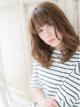 ブルー(BLUE) マットブラウンくせ毛風フレンチカジュアル20代30代40代c水戸