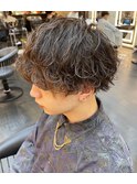 波巻きパーマツイストパーマスパイラルパーマメンズツーブロック