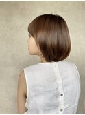 大人かわいい透け感マロンベージュ＃マッシュショート#ボブ