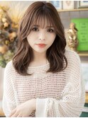シースルーバング韓国風波巻きレイヤーロングa戸頭20代30代40代