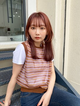 リトル 渋谷(little) 小顔レイヤー×ピンクベージュでトレンドヘア