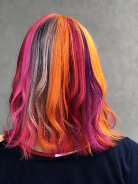 ヘアーデザイン ディードット ウル(D. ulu) 暖色系ユニコーンカラー