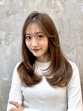 レビジュヘアー 桂店(LEVIJU HAIR) レイヤーロングシルキーベージュ韓国レイヤー