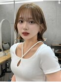 顔周りレイヤーカット小顔ボブルフ/ブリーチなし透明感カラー