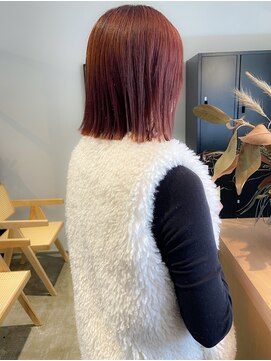 プール(POOL) 切りっぱなしボブ × ピンクブラウン