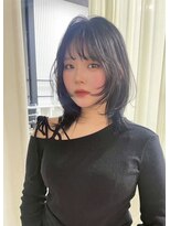 エダメ(EDAME)&nbsp;顔まわりレイヤーカット/韓国ヘア/暗髪