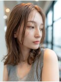 20代30代ミディアム顔周りレイヤーカット髪質改善ストレート
