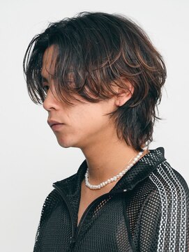 フィフス 原宿(fifth) 原宿シャドウパーマメンズカットオールバックミディアムボブ緩め