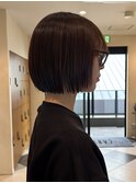 ミセスヘア/小顔ボブ/クールショート/ダークブラウン