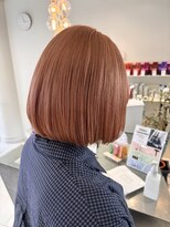 ステラ ヘア デザイン サロン(STELLA hair design salon)&nbsp;透明感オレンジベージュ×切りっぱなしボブ 【由比藤】