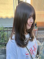 サムウェア(SOMEWHERE)&nbsp;ザクザクレイヤーカット×オリーブグレージュ