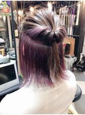 外はねボブ　くるりんぱアレンジ　インナーパープル