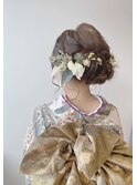 成人式前撮り　振袖着付け　ヘアセット