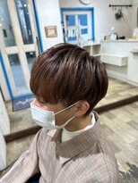 リッカヘアー(Ricca hair) 20代30代ナチュラルモカブラウンショートツーブロックマッシュ