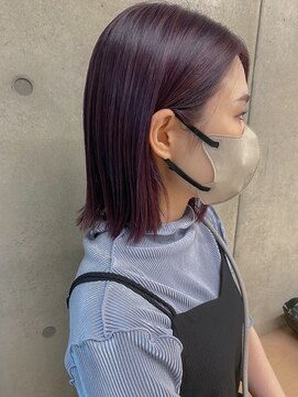 エウペ 渋谷(WEUPE) 斜めバング/グレージュカラー/デザインカラー/シルキーベージュ