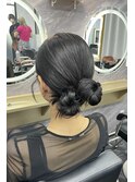 ヘアセット×タイトめシニヨン