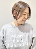 +前下がりショート耳かけショートボブ大人ショートボブ30代40代1