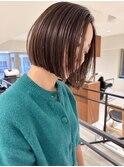 大人可愛い30代40代50代ボブ/ショートカット/白髪染め白髪ぼかし