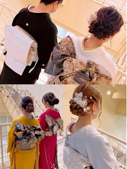 ヘアメイク ジェイエムの写真/【大通パルコ裏】令和8年入学式・結婚式予約受付中♪ご親族様/訪問着+髪セット¥14000~/振袖+髪セット¥17000