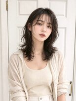 アロマ ヘアー ルーム 新宿3号店(AROMA hair room)&nbsp;ウルフレイヤー/ミディアムパーマ/くびれセミロング/前髪/新宿