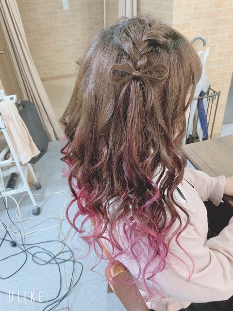 ライブヘアセット リボンスタイル（ヘアセット専門店achieve）