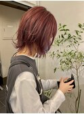 レッドブラウンぱっつんウルフレイヤー【nuuk(hair spa+)】