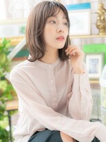 カバーヘア ブリス 戸田公園西口店(COVER HAIR bliss)&nbsp;カーキアッシュ透けバング小顔ウルフボブa戸田公園20代30代40代